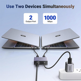 Ugreen 1 to 2 1000Mbps LAN Splitter – 45311