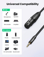 Ugreen 20244 3.5mm to XLR Male to XLR Female Microphone Cable – 2 Meter