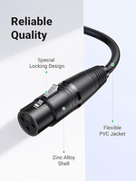 Ugreen 20710 Cannon Male To Female Microphone Extension Audio Cable – 2m