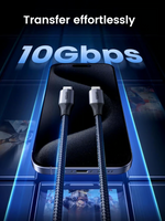 Ugreen 80150 USB-C to USB-C 240W USB 3.2 Gen 2 10Gbps Charger Data Cable – 1 Meter