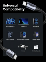 Ugreen 80150 USB-C to USB-C 240W USB 3.2 Gen 2 10Gbps Charger Data Cable – 1 Meter