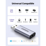 Ugreen 80864 USB A to 3.5mm Audio Jack USB External Sound Card