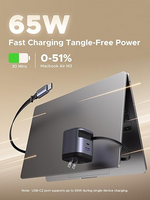 Ugreen Nexode 65W Charger with Retractable USB-C Cable – 65239