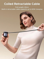 Ugreen Nexode 65W Charger with Retractable USB-C Cable – 65239