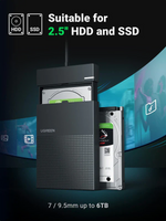 Ugreen USB 2.5″ SATA HDD ENCLOSURE USB 3.0 with Wire 0.5M – 30719