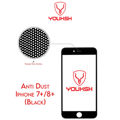 Youksh Anti Dust Glass Protector for iPhone 7 Plus/8 Plus (Black)