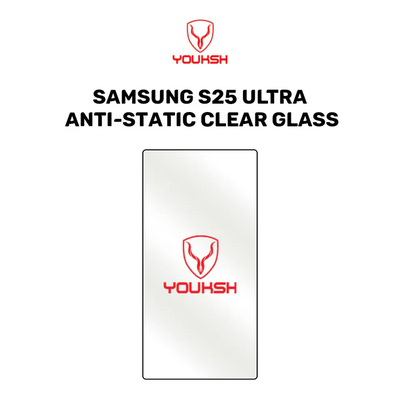 Youksh Samsung Galaxy S25 Ultra Anti-Static Clear Tempered Glass Screen Protector