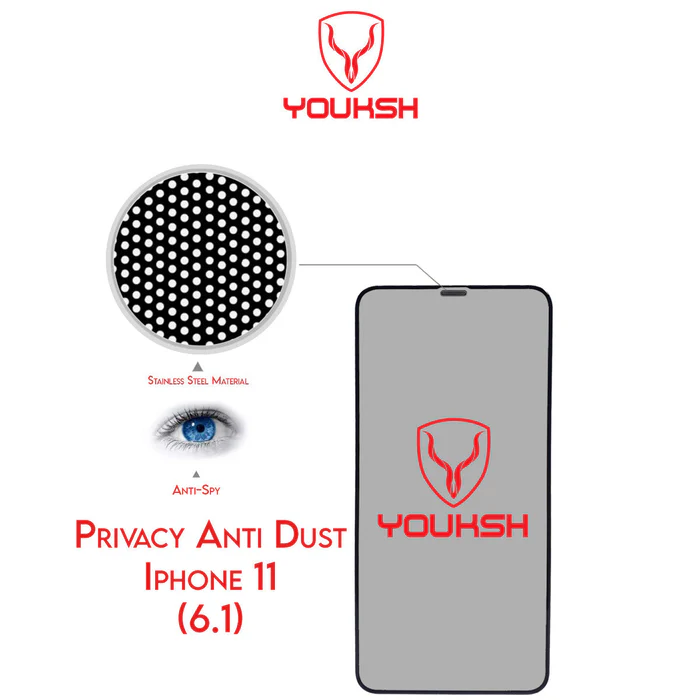 Youksh iPhone 11 Privacy Anti-Dust Glass Protector