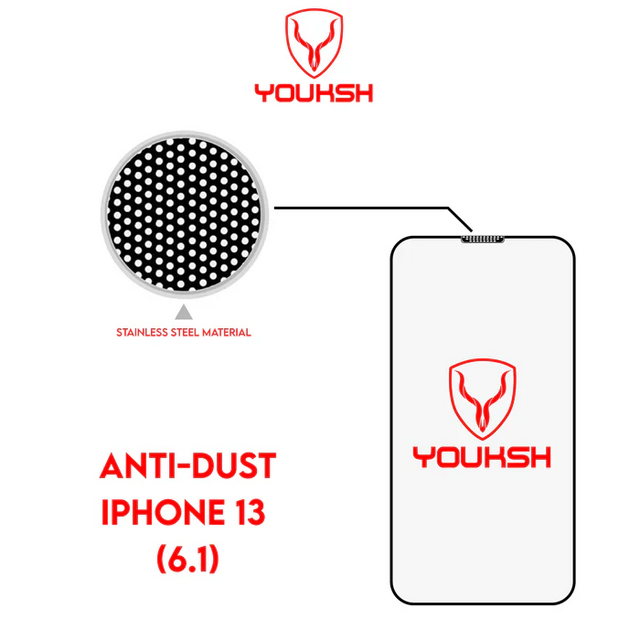 Youksh iPhone 13 6.1-inch Anti-Dust Tempered Glass Screen Protector