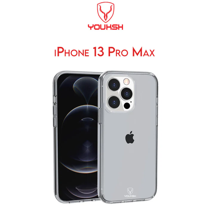 Youksh iPhone 13 Pro Max Transparent Shockproof Case