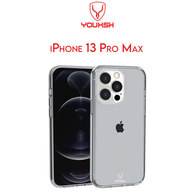Youksh iPhone 13 Pro Max Transparent Shockproof Case