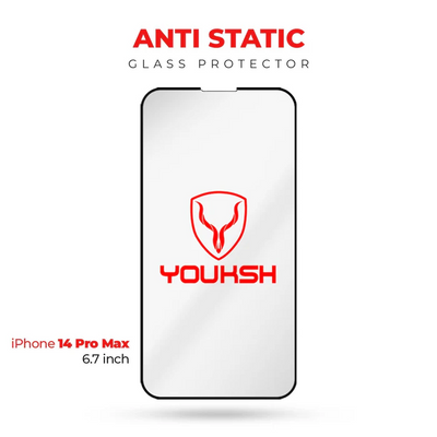 Youksh iPhone 14 Pro Max (6.7) Anti Static Tempered Glass Screen Protector