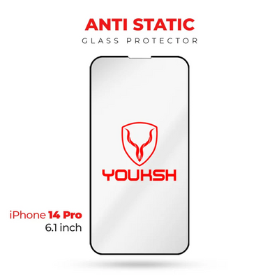 Youksh iPhone 14 Pro (6.1) Anti Static Clear Glass Protector