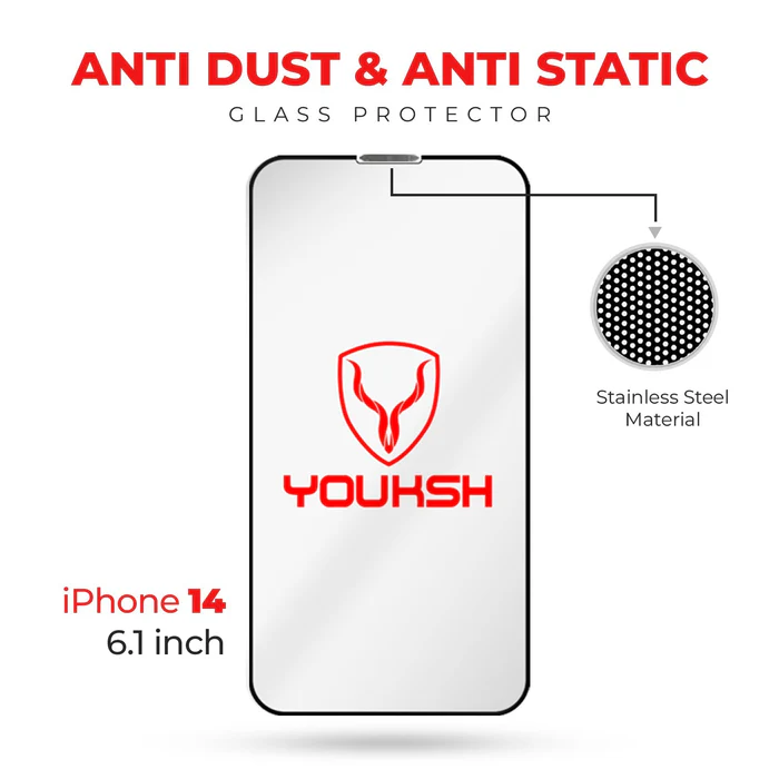 Youksh iPhone 14 Tempered Glass Screen Protector