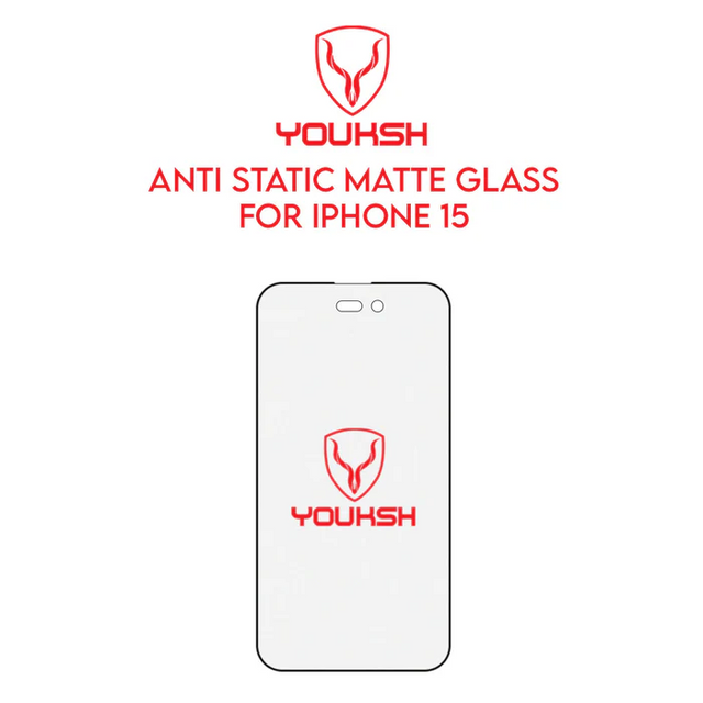 Youksh iPhone 15 Matte Glass Protector