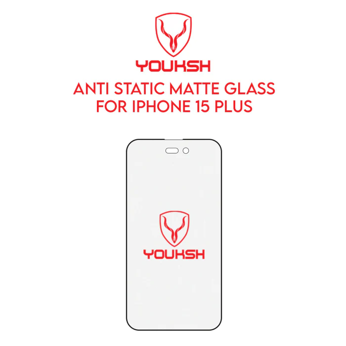 Youksh iPhone 15 Plus Matte Glass Protector