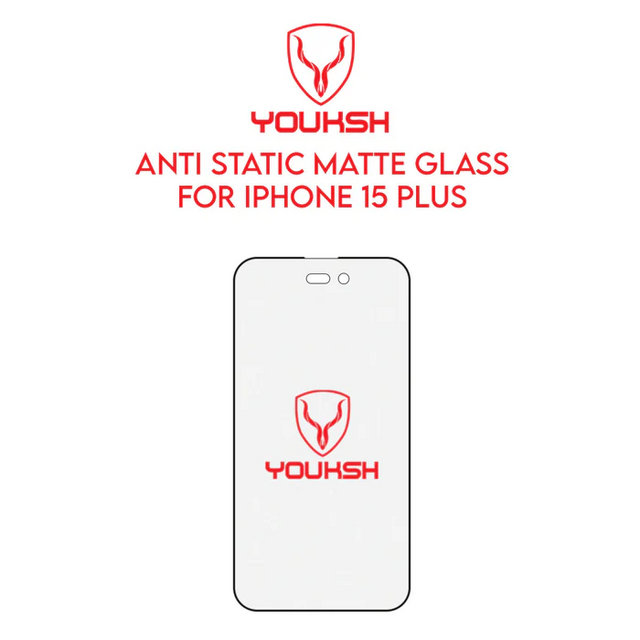 Youksh iPhone 15 Plus Matte Glass Protector