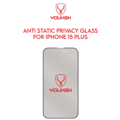 Youksh iPhone 15 Plus Privacy Glass Protector