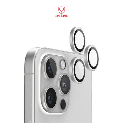Youksh iPhone 15 Pro Max/15 Pro Camera Ring Glass Protector