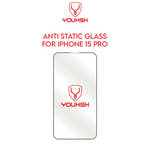 Youksh iPhone 15 Pro (6.1-inch) Anti-Static Clear Glass Protector