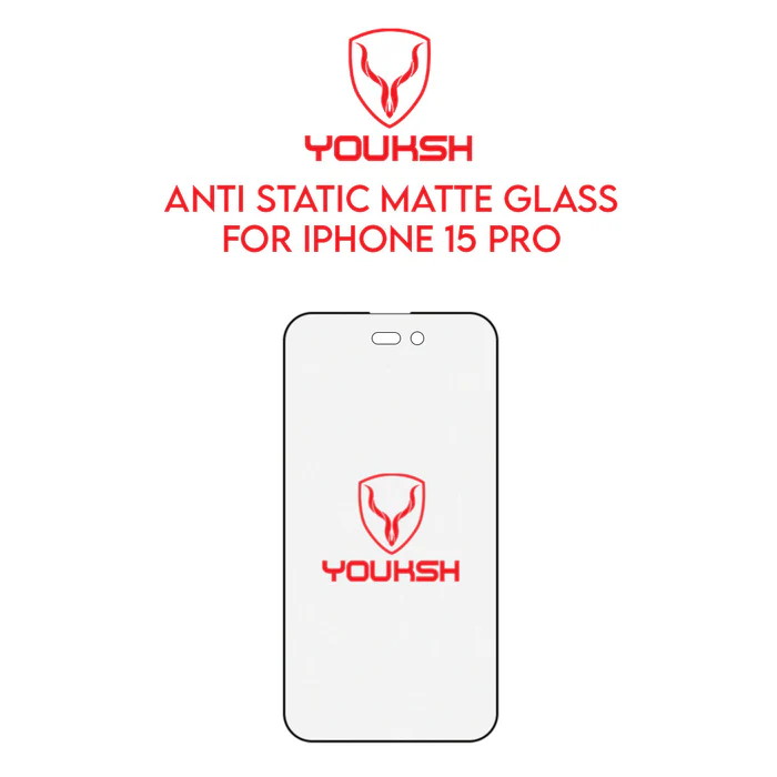 Youksh iPhone 15 Pro (6.1) Matte Anti-Static Glass Protector