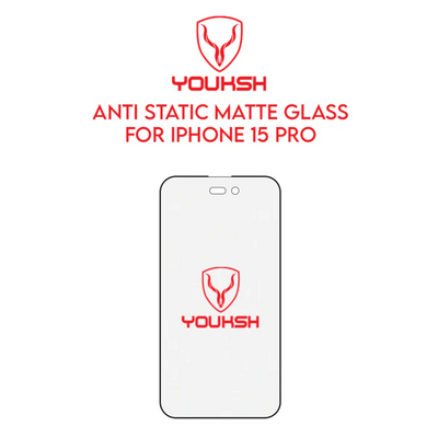 Youksh iPhone 15 Pro (6.1) Matte Anti-Static Glass Protector
