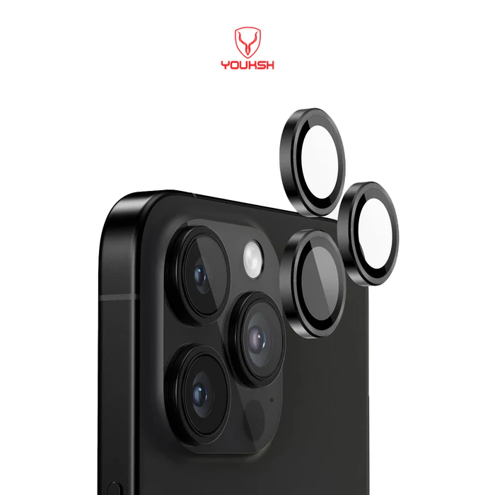 Youksh iPhone 16 Pro Max/16 Pro Camera Ring Glass Protector