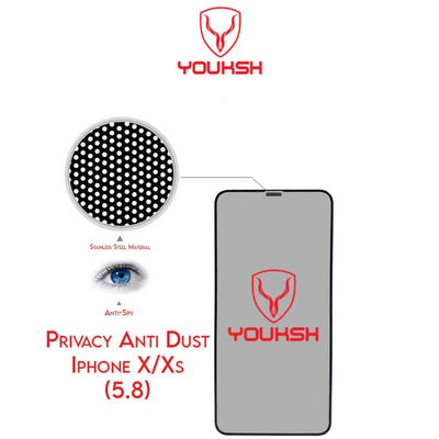 Youksh iPhone X/Xs Privacy Anti-Dust Glass Protector