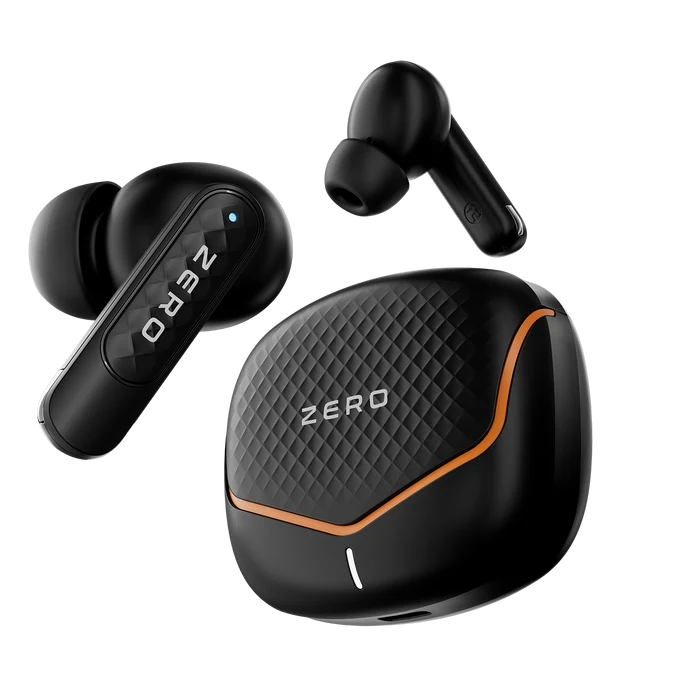 Zero Wave ANC earbuds and charging case in Lava Black