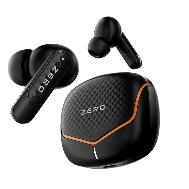 Zero Wave ANC earbuds and charging case in Lava Black
