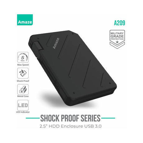 Amaze A209 Shock Proof 2.5″ USB 3.0 HDD Case