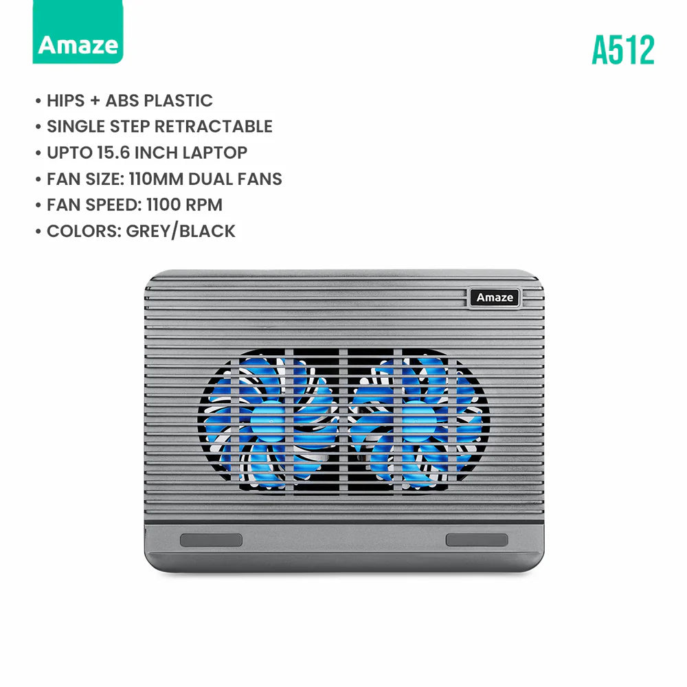 Amaze Dual Fan Laptop Cooling Pad A512