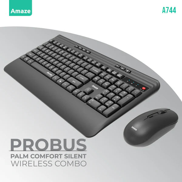 Amaze Probus Palm Comfort Silent Wireless Keyboard & Mouse Combo – A744