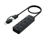 Amaze A327 Type C + USB 3.0 7 Port Hub – Black