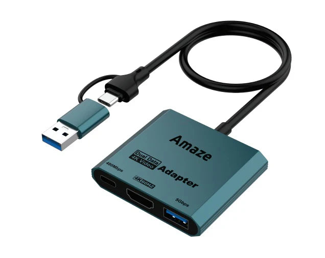 Amaze A315 Type C + USB to 3 in 1 Hub – Black