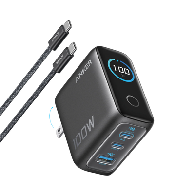 Anker 100W 3-Port Charger with Smart Display – B121B