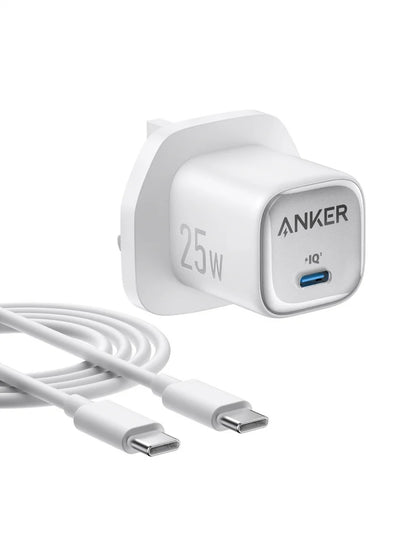 Anker Charger 25W Compact with USB-C & USB-C cable – B2656
