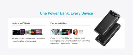 Anker Power Bank (20K, 87W, Built-In USB-C Cable) – A1383