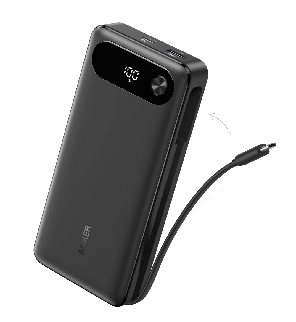Anker Power Bank (20K, 87W, Built-In USB-C Cable) – A1383