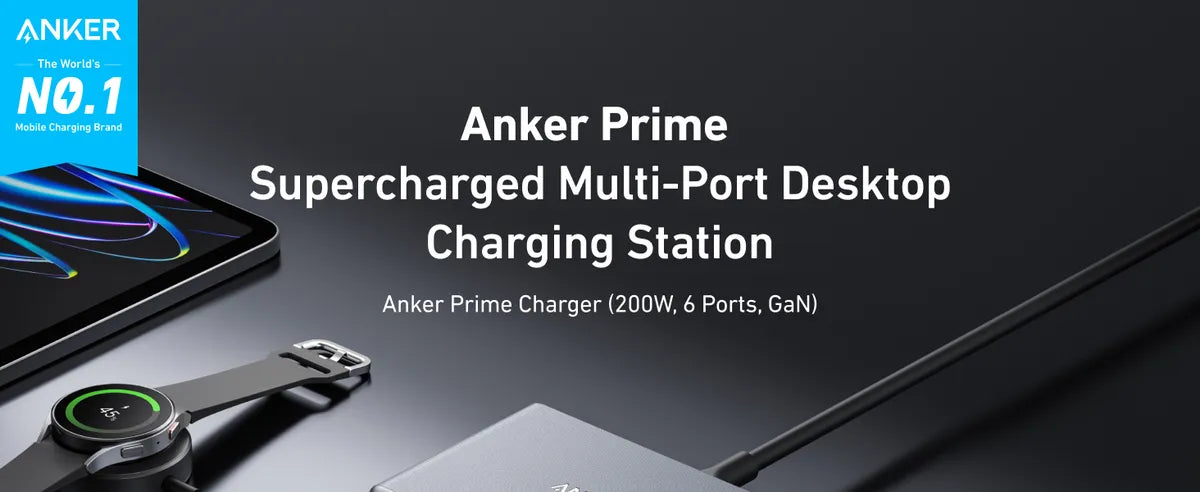 Anker Prime Charger (200W, 6 Ports, GaN) – A2683