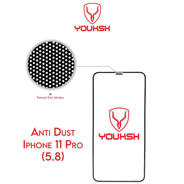 Youksh iPhone 11 Pro Anti-Dust Tempered Glass Screen Protector