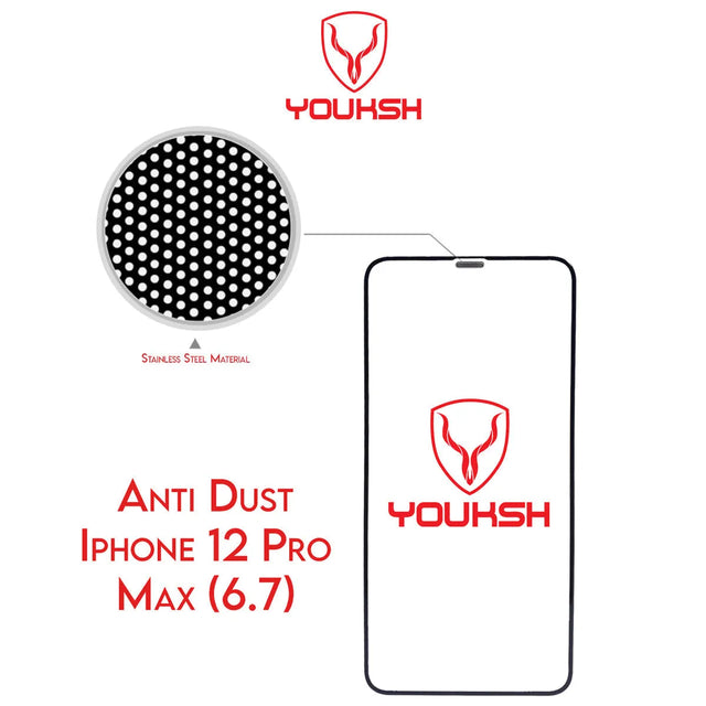 Youksh iPhone 12 Pro Max Anti-Dust Tempered Glass Screen Protector