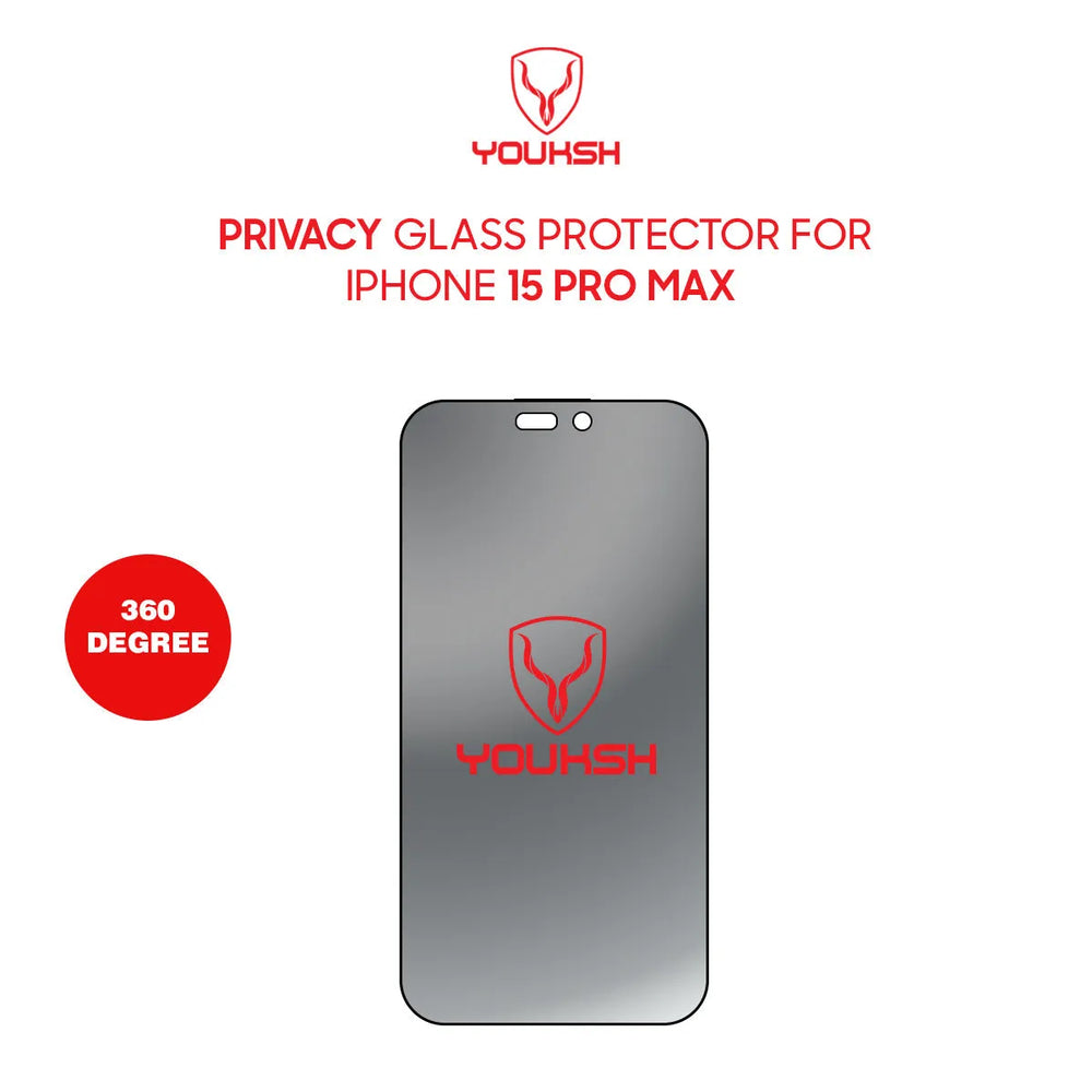 Youksh iPhone 15 Pro Max Tempered Glass Screen Protector
