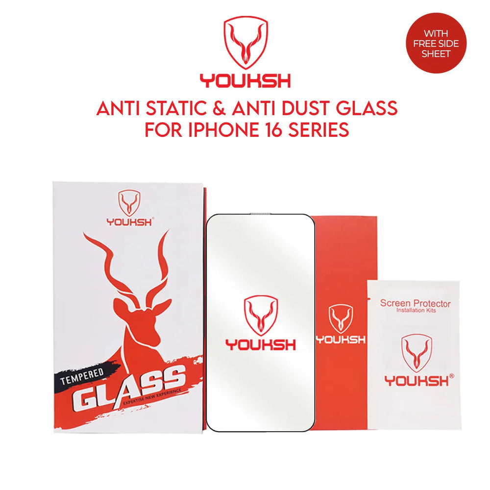 Youksh iPhone 16 Pro Tempered Glass Screen Protector