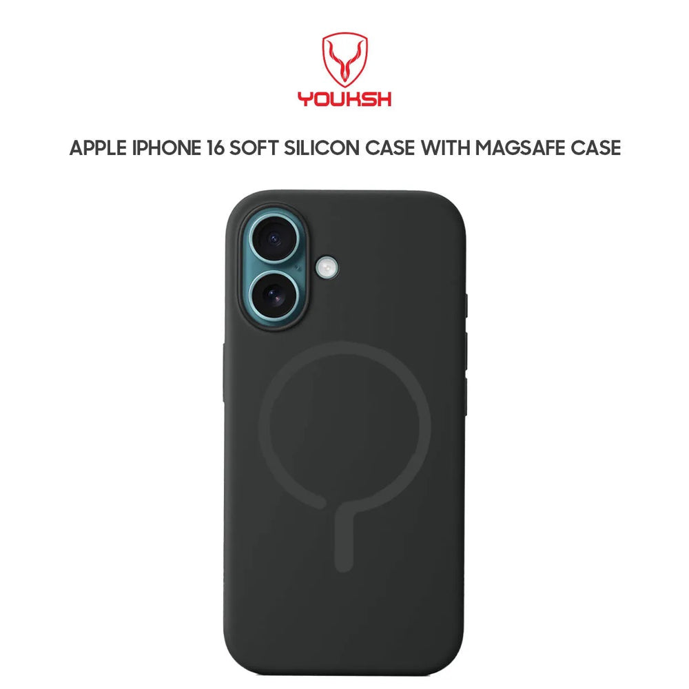 Youksh iPhone 16 Soft Silicon Case with MagSafe