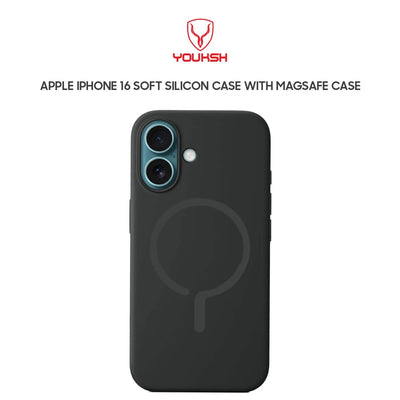 Youksh iPhone 16 Soft Silicon Case with MagSafe