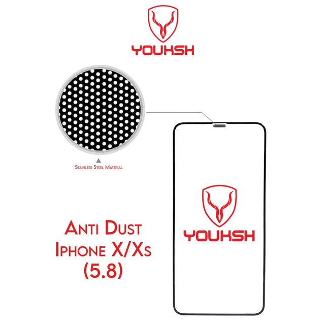 Youksh iPhone X/Xs Anti-Dust Tempered Glass Screen Protector