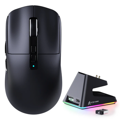 Attach Shark X6 PAW3395 26000DPI 49g±3g Gaming Mouse with Dock