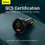 Baseus 160W QC5 Car Charger (2C+U) + 100W Type-C Cable - view 6