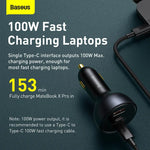 Baseus 160W QC5 Car Charger (2C+U) + 100W Type-C Cable - view 5